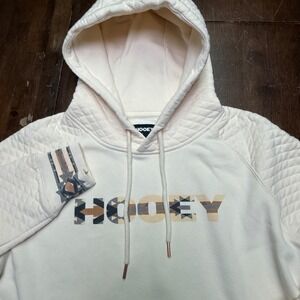 Hooey Hoodie Sweatshirt Womens M Cream Quilted Aztec Southwestern Pullover